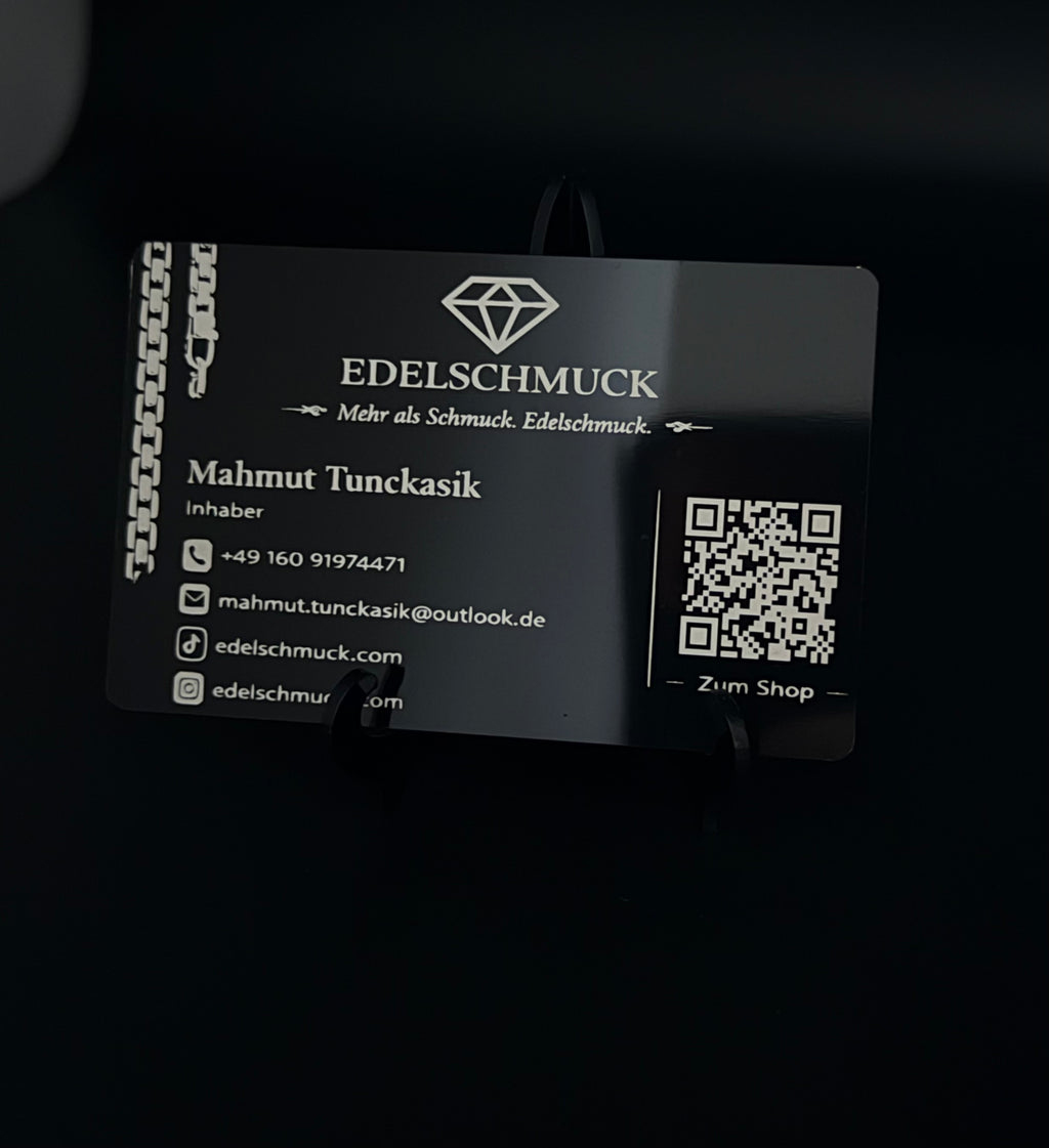 Premium Metall-Visitenkarte mit Gravur – Individuelles Luxus Design