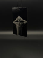 Personalisierter Auto-Anhänger mit Foto & Wunschtext – Individuell graviert aus Aluminium