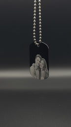 Personalisierte Halskette / Schlüsselanhänger mit Foto & Gravur