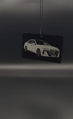 Personalisierter Auto-Anhänger mit Foto & Wunschtext – Individuell graviert aus Aluminium