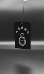 Personalisierter Auto-Anhänger mit Foto & Wunschtext – Individuell graviert aus Aluminium